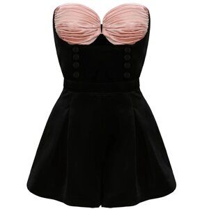 Nana jacqueline Amanda Velvet Jumpsuit (Pink) Size S